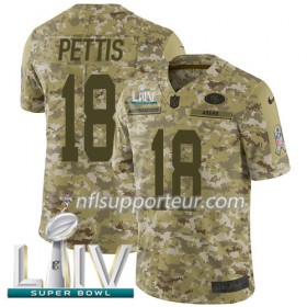Maillot Homme San Francisco 49ers Dante Pettis 18 Nike 2018 Salute To Service 2020 Super Bowl LIV